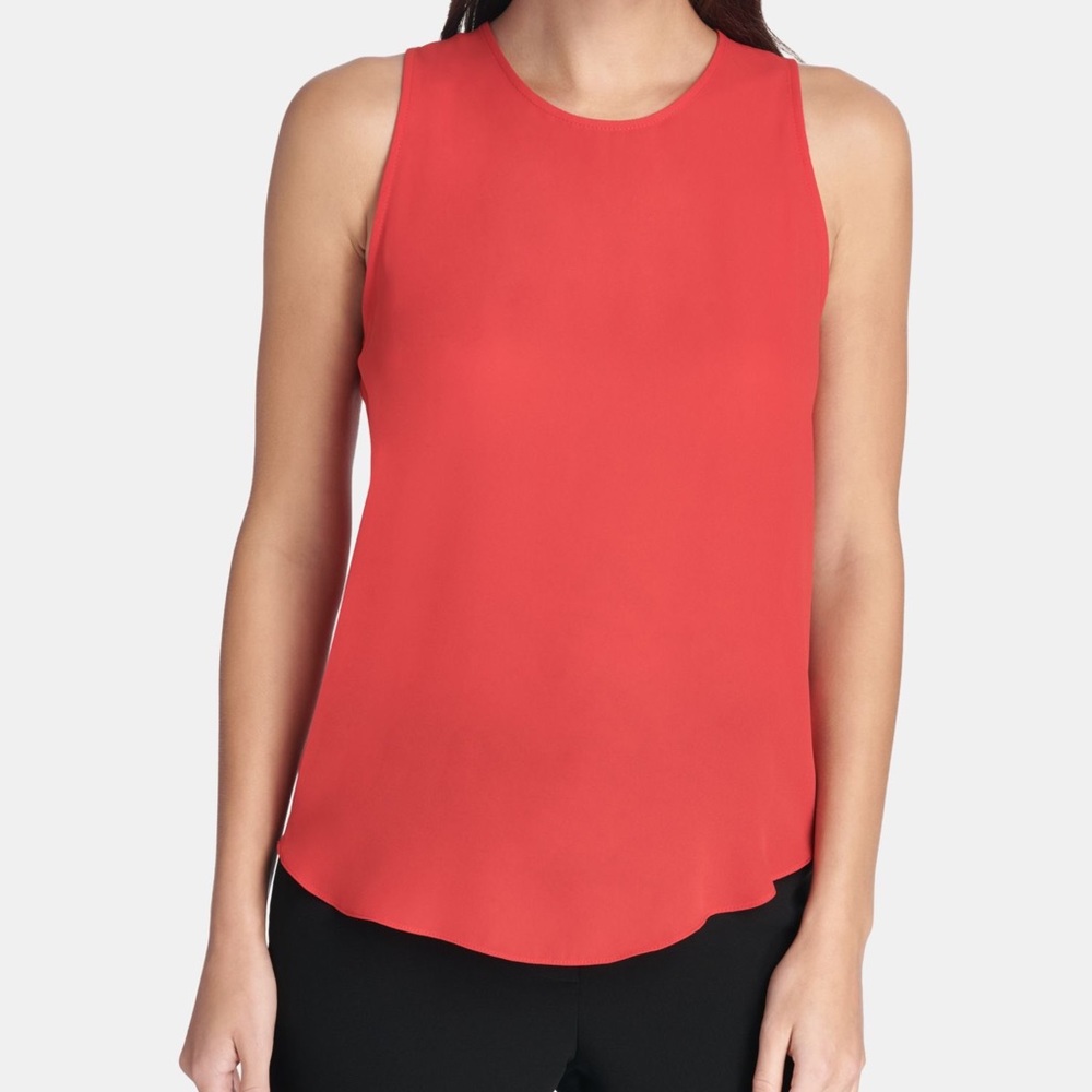 DKNY‎ Coral Sleeveless Blouse Size Medium
